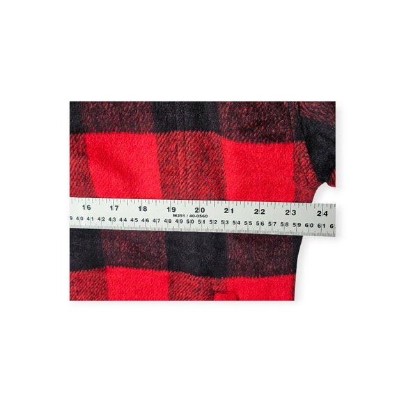 White Birch Buffalo Plaid Oversized Button-Down Shacket Western S Red Black - Picture 5 of 9